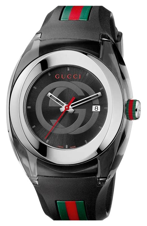 gucci brown rubber watch|gucci watch with rubber strap.